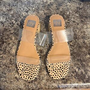 DV by Dolce Vita Clear Strap Leopard Sandals